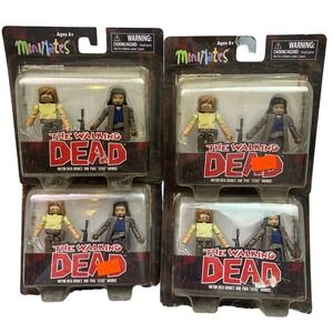 Set of 4 Walking Dead Minimates Mayor Rick Grimes Paul Jesus Monroe Figure